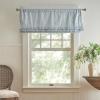 Martha Stewart Cottage Floral Jacquard Room Darkening Lined Window Curtain Valance, 50″ W x 18″ L, Light Blue(Light Blue)