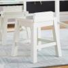Martha Stewart Crafting 2-Piece Kids’ Stool Set – Creamy White Wooden Chairs with 15-Inch Seat Height & Anti-Tip Feature for Kids 3 & Up(Linen White)