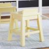 Martha Stewart Crafting 2-Piece Kids’ Stool Set – Creamy White Wooden Chairs with 15-Inch Seat Height & Anti-Tip Feature for Kids 3 & Up(Pastel Yellow)
