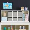 Martha Stewart Crafting Kids’ Cubby Organizer – Linen White: Wooden Tabletop Art Storage with Removable Bins – Cube Shelving(Creamy White)
