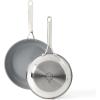 Martha Stewart Delaroux Stainless Steel 9.5″ & 12″ PFAs Free Premium Ceramic Nonstick Fry Pan Set