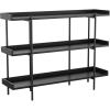 Martha Stewart Emmett 3 Shelf Bookcase with Vertical Metal Frame, Home Office Storage Display Unit, 35″ H, Walnut Wood Grain/Polished Brass(Black Wood Grain/Oil Rubbed Bronze Frame)