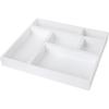 Martha Stewart Enzo Wooden Desk Drawer Organizer Set, Engineered Wood Organizers in Various Sizes, 6 Piece, White(White)