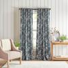 Martha Stewart Floral Curtains Room Darkening Botanical Flower Grey Back Tab Window Curtain Panel Pair, Norah, 84″, Charcoal(Charcoal)