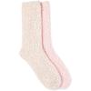 Martha Stewart Fuzzy Socks For Women – 2 Pairs – Warm And Cozy For Winter, Stocking Stuffer(Pink/Silver)