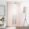 Martha Stewart Glacier Sheer Rod Pocket Window Curtain Panel Pair, 95″, White(Blush)