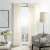 Martha Stewart Glacier Sheer Rod Pocket Window Curtain Panel Pair, 95″, White(Ivory)