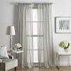 Martha Stewart Glacier Sheer Rod Pocket Window Curtain Panel Pair, 95″, White(Silver)