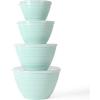 Martha Stewart Hoyt 8 pc Round Mixing Bowl Set w/Lid – 6.2 QT, 4.3 QT, 2.8 QT, 1.8 QT, Martha Blue