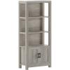 Martha Stewart Hutton Four Tier Shaker Bookcase with Storage Cabinet in Gray Washed Wood with Oil Rubbed Bronze Hardware(Gray Frame/Oil Rubbed Bronze Hardware)