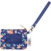 Martha Stewart ID Zipper Wallet with Wristlet for Women, Cute Badge Holder for Teacher/Nurse (Floral Deep Ultramarine)