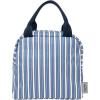 Martha Stewart Insulated Lunch Box for Women, Spacious Lunch Tote, 11″ x 6.5″ x 13.5″, Comfortable Carrying Straps & Storage Pocket, Deep Ultramarine Stripe