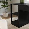 Martha Stewart Kayden Home Office Modular 2-Tier Bookshelf with Open Storage and 2 Shelves in Black(Black)