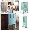 Martha Stewart Kitchen Helper ® Toddler Tower – Charcoal: Kids Folding Wood Kitchen Platform, Adjustable Height Step Stool for Toddlers | Little Kids Learning Furniture(Mint)