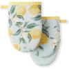 Martha Stewart Lemon Whimsy Mini Oven Mitt 2-Pack Set, Yellow, 5.5″X8″(Pot Holder)