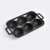 Martha Stewart Martha 6-Cup Fluted Shaped Pre-Seasoned Cast Iron Mold Pan(Black)