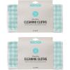 Martha Stewart Microfiber Cleaning Cloths, Ultra-Absorbent, Lint-Free Cleaning Towels for Home & Kitchen, Grey Gingham, 11 Inches, 24 Count(Teal Gingham)
