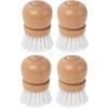 Martha Stewart Mini Palm Dish Brushes, 4 Count – Ergonomic Beechwood Handle for Comfortable Cleaning