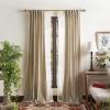 Martha Stewart Naples Chenille Solid Back Tab Window Curtain Panel Pair, 84″, Navy(Natural)