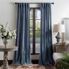 Martha Stewart Naples Chenille Solid Back Tab Window Curtain Panel Pair, 84″, Navy(Navy)