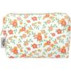 Martha Stewart Quilted Makeup Bag, Compact Cosmetic Organizer for Women, Small Zipper Pouch with PVC Lining, 8.75″ x 4″ x 6″ (Floral Cloud Dancer)