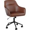 Saddle Brown Faux Leather/Oil Rubbed Bronze