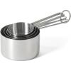 Martha Stewart Richburn 4-Piece Stainless Steel Measuring Cups Set – Durable and Accurate Kitchen Measuring Tools for Baking and Cooking(Silver)