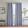 Martha Stewart Rivington Jacquard Room Darkening Grommet Window Curtain Panel Pair, 95″, Blue(Blue)