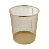 Martha Stewart Ryder Gold Mesh Metal Trash Can, 4.5 Gallon, Wastebasket for Office