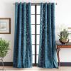 Martha Stewart Sherwood Velvet Grommet Window Curtain Panel Pair, 95″, Teal(Teal)