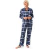 Martha Stewart Sleepwear | Women’s Flannel Pajamas | Classic 100% Cotton Sleepwear | Long Sleeve | Soft, Warm Loungewear(Medieval Blue)
