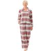 Martha Stewart Sleepwear | Women’s Flannel Pajamas | Classic 100% Cotton Sleepwear | Long Sleeve | Soft, Warm Loungewear(Red/Blue)