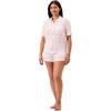Martha Stewart Sleepwear for Women | 2-Piece Boxer Pajama Set | Lightweight Loungewear(Bright White)