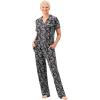 Martha Stewart Sleepwear for Women | Lightweight Cooling Rayon 2-Pc Notch Collar Short Sleeve Pajama Set | Soft & Comfortable(Dark Paisley)