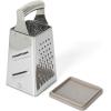Martha Stewart Sprucedale 9.5-Inch Stainless Steel 4-Sided Box Grater – Durable Kitchen Cheese and Food Grater with Multiple Grating Surfaces(Sprucedale 9.5″ Box Grater)