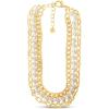 Martha Stewart Three Strand Pearl and Chain Necklace In Gold For Women