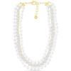 Martha Stewart Three Strand Pearl and Crystal Necklace In Gold, 18 Inches For Women
