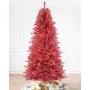 Martha Stewart Tinsel Pre-Lit Artificial Christmas Tree, 5 ft, Clear Lights, Pink – LED…