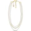Martha Stewart Traditional Three Strand Pearl Necklace In Gold For Women