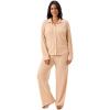 Martha Stewart Waffle 2-Piece Notch Collar Long Sleeve Button Down Pajama Set for Women
