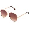 Martha Stewart Women Protective Metal Aviator Pilot Sunglasses(Gold and Tortoise)