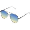 Martha Stewart Women Protective Metal Aviator Pilot Sunglasses(Silver and White)