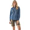 Martha Stewart Women’s Chambray Shirt – Denim Shacket Jean Jacket Button Down Long Sleeve Vintage Style Top(Vintage Wash)