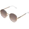 Martha Stewart Women’s Ms141 Vintage Metal Uv400 Protective Round Sunglasses-Timeless Gifts for Her, 50mm(Rose Gold and White)