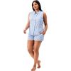 Martha Stewart Women’s Pajama Set | Soft, Breathable Sleepwear | 2-Pc Notch Collar Short Sleeve Button Down | Relaxed Comfort(Dutch Canal)