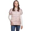 Martha Stewart Women’s Quilted Down Puffer Vest, Lightweight Short Sleeve Packable Jacket with Pockets, Warm Winter Outerwear(Cosmic Pink)