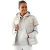 Martha Stewart Women’s Quilted Down Puffer Vest, Lightweight Short Sleeve Packable Jacket with Pockets, Warm Winter Outerwear(Silver)