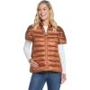 Martha Stewart Women’s Quilted Down Puffer Vest, Lightweight Short Sleeve Packable Jacket with Pockets, Warm Winter Outerwear(Spice)