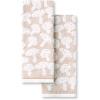 Martha Stewart Woodland Harvest Jacquard Mushrooms Kitchen Towel 2-Pack Set, 100% Cotton with Absorbent Honeycomb Texture, Decorative Kitchen Towels, Brown, 16″X28″(Brown)