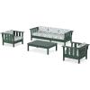 Martha Stewart by POLYWOOD® Acadia 4-Piece Deep Seating Set with Sofa in Green/Trellis Glacier Spa